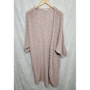 Maurice’s Open Pink Duster Cardigan One Size Long Boho Beachy Cottagecore